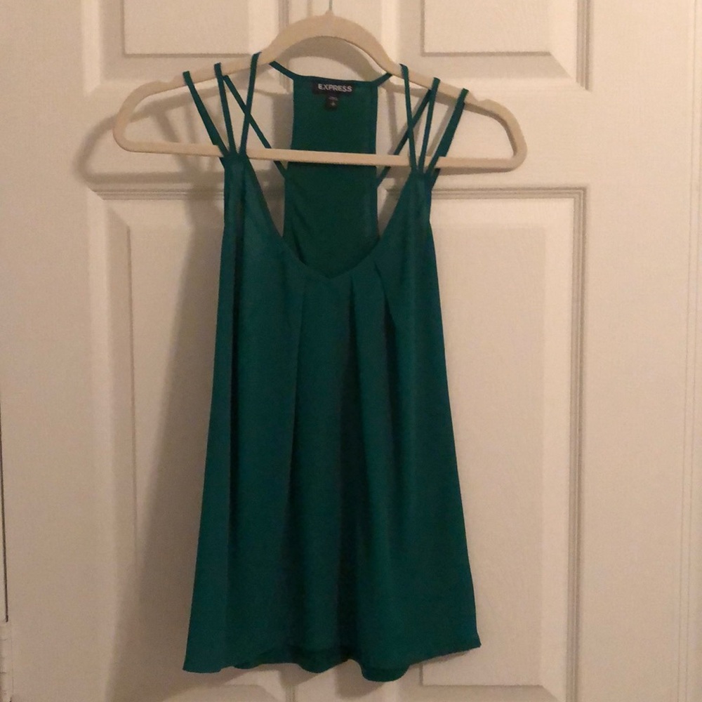 Express Emerald Green V-Neck Tank